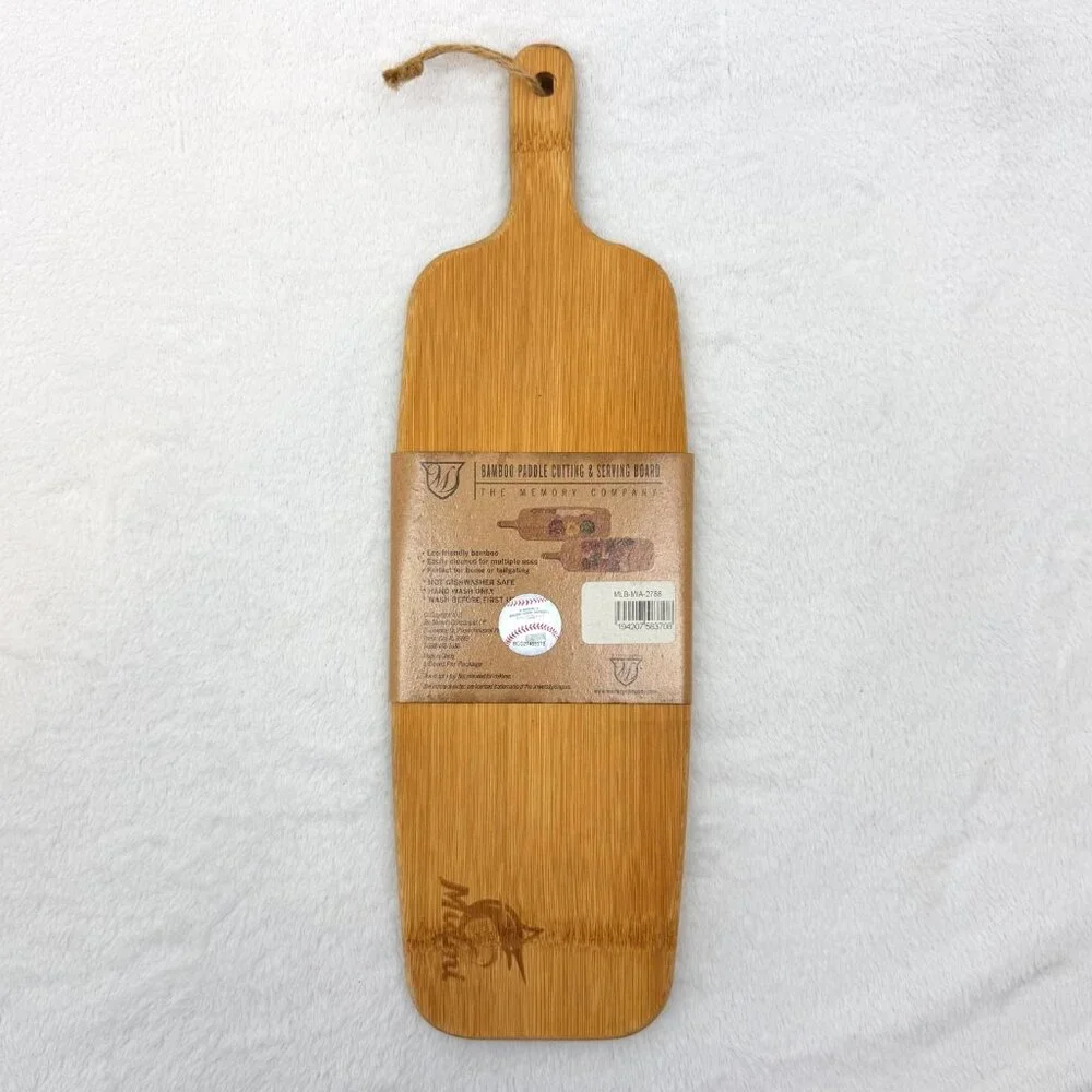 Bamboo Paddle Cutting & Serving Board MLB Miami Marlins Logo